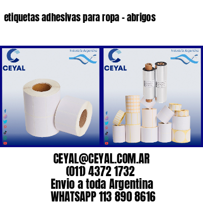 etiquetas adhesivas para ropa – abrigos