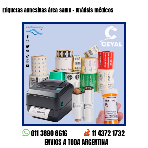 Etiquetas adhesivas área salud – Análisis médicos
