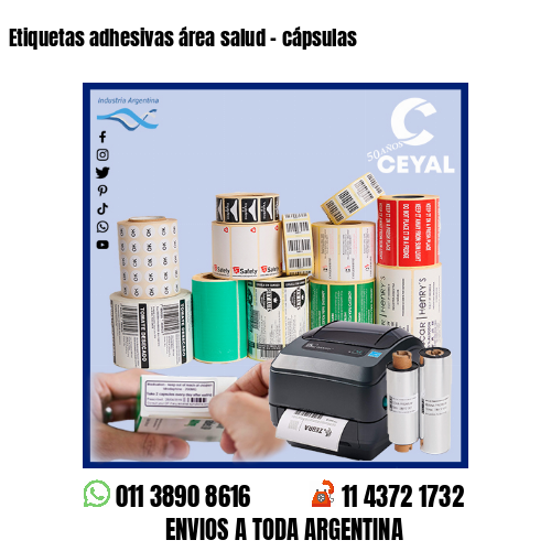 Etiquetas adhesivas área salud – cápsulas