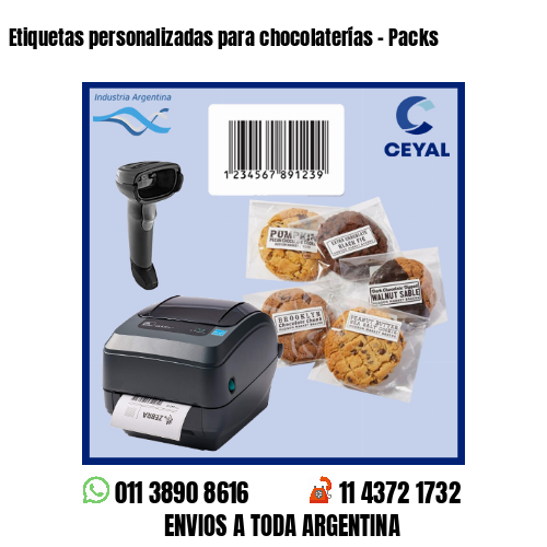 Etiquetas personalizadas para chocolaterías – Packs