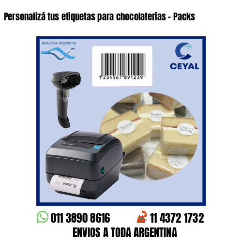 Personalizá tus etiquetas para chocolaterías – Packs
