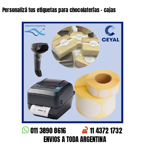 Personalizá tus etiquetas para chocolaterías – cajas