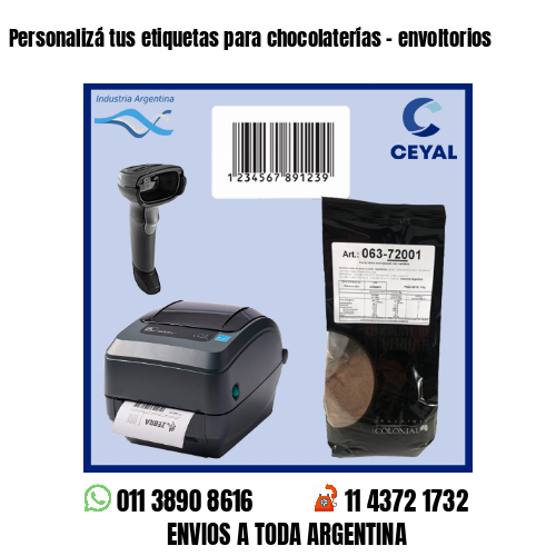 Personalizá tus etiquetas para chocolaterías – envoltorios