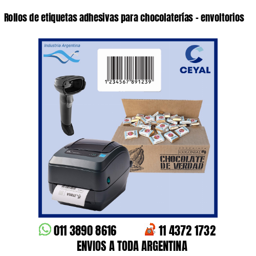 Rollos de etiquetas adhesivas para chocolaterías – envoltorios