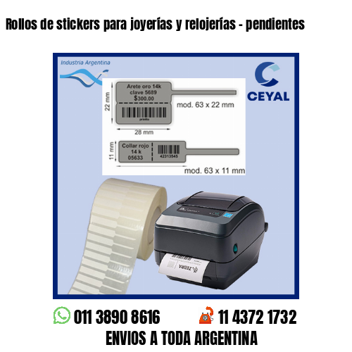 Rollos de stickers para joyerías y relojerías – pendientes