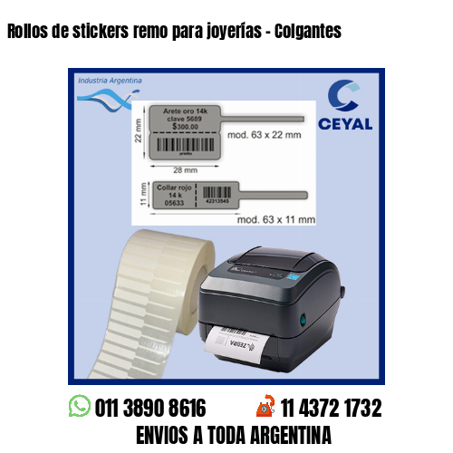 Rollos de stickers remo para joyerías – Colgantes