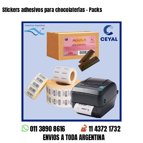 Stickers adhesivos para chocolaterías – Packs