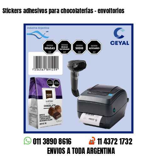 Stickers adhesivos para chocolaterías – envoltorios