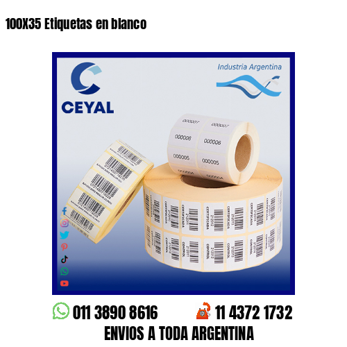 100X35 Etiquetas en blanco
