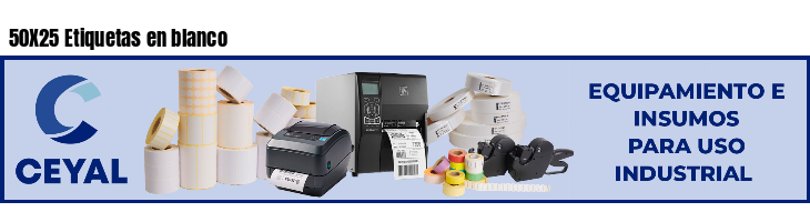 50X25 Etiquetas en blanco 