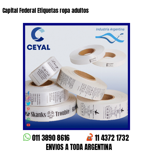 Capital Federal Etiquetas ropa adultos