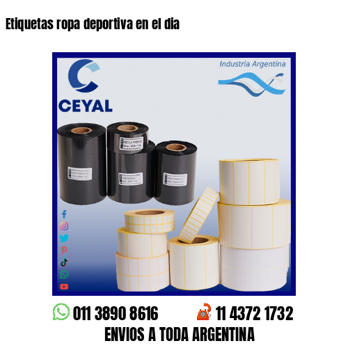 Etiquetas ropa deportiva en el dia