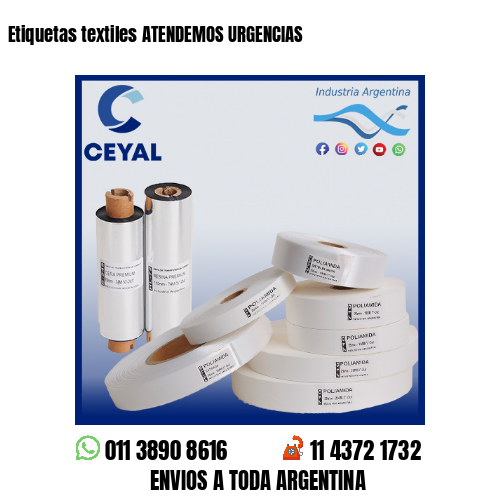 Etiquetas textiles ATENDEMOS URGENCIAS