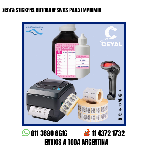 Zebra STICKERS AUTOADHESIVOS PARA IMPRIMIR