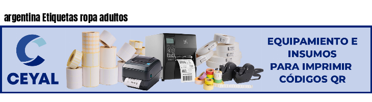 argentina Etiquetas ropa adultos