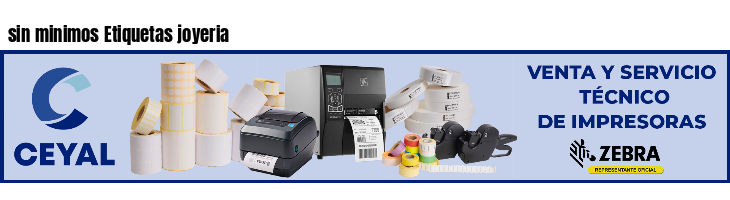 sin minimos Etiquetas joyeria