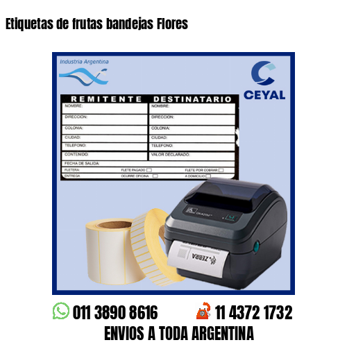 Etiquetas de frutas bandejas Flores