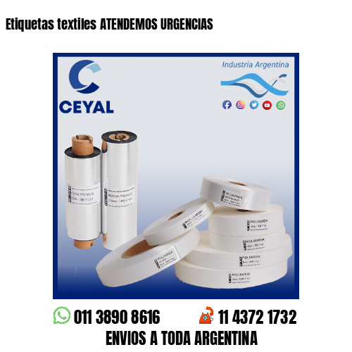Etiquetas textiles ATENDEMOS URGENCIAS