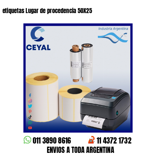 etiquetas Lugar de procedencia 50X25
