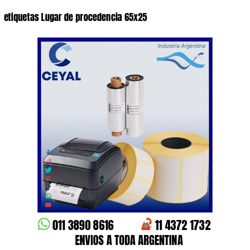 etiquetas Lugar de procedencia 65×25