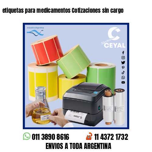 etiquetas para medicamentos Cotizaciones sin cargo