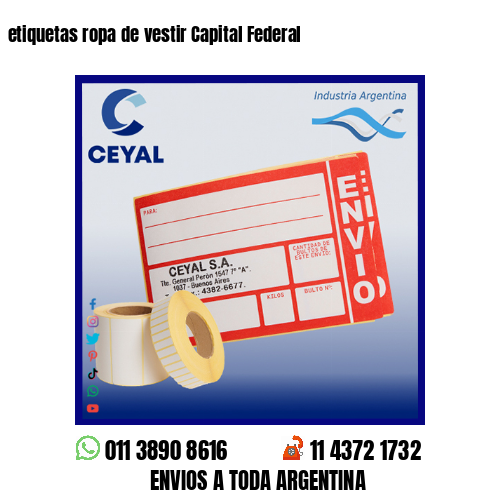 etiquetas ropa de vestir Capital Federal