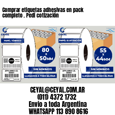Comprar etiquetas adhesivas en pack completo . Pedí cotización
