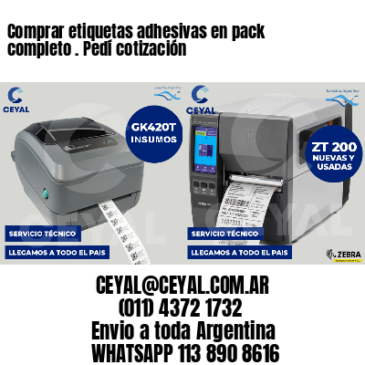 Comprar etiquetas adhesivas en pack completo . Pedí cotización
