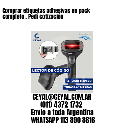 Comprar etiquetas adhesivas en pack completo . Pedí cotización