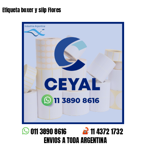 Etiqueta boxer y slip Flores