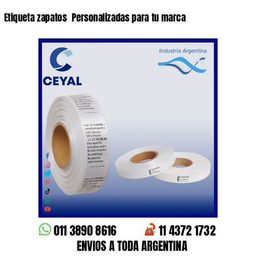 Etiqueta zapatos  Personalizadas para tu marca