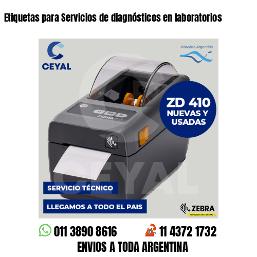 Etiquetas para Servicios de diagnósticos en laboratorios