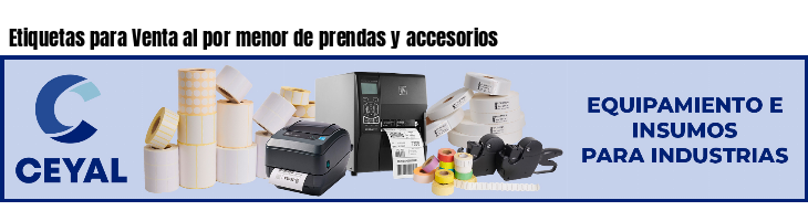 Etiquetas para Venta al por menor de prendas y accesorios