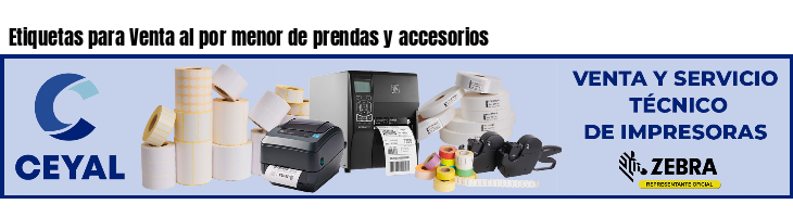 Etiquetas para Venta al por menor de prendas y accesorios