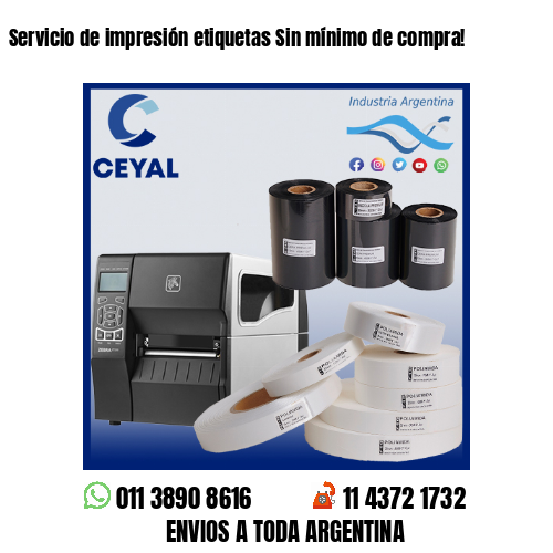 Servicio de impresión etiquetas Sin mínimo de compra!