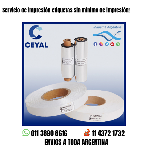 Servicio de impresión etiquetas Sin mínimo de impresión!