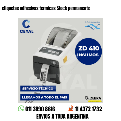 etiquetas adhesivas termicas Stock permanente