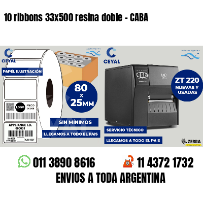 10 ribbons 33x500 resina doble - CABA