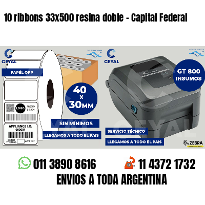 10 ribbons 33x500 resina doble - Capital Federal