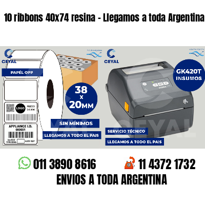 10 ribbons 40x74 resina - Llegamos a toda Argentina