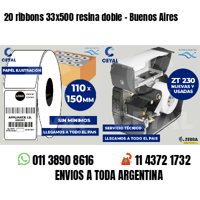 20 ribbons 33x500 resina doble - Buenos Aires