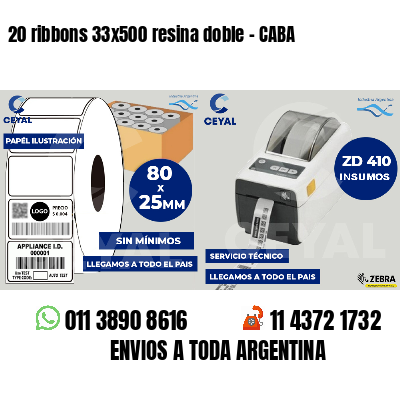 20 ribbons 33x500 resina doble - CABA