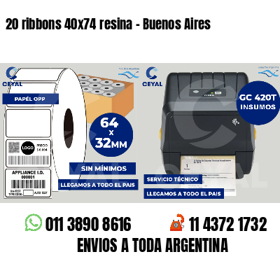 20 ribbons 40x74 resina - Buenos Aires