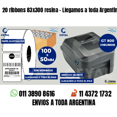 20 ribbons 83x300 resina - Llegamos a toda Argentina