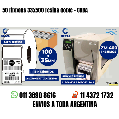 50 ribbons 33x500 resina doble - CABA