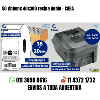 50 ribbons 40x300 resina doble - CABA