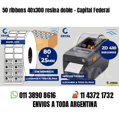 50 ribbons 40x300 resina doble - Capital Federal