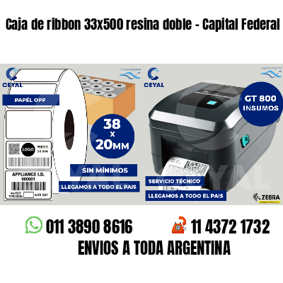 Caja de ribbon 33x500 resina doble - Capital Federal