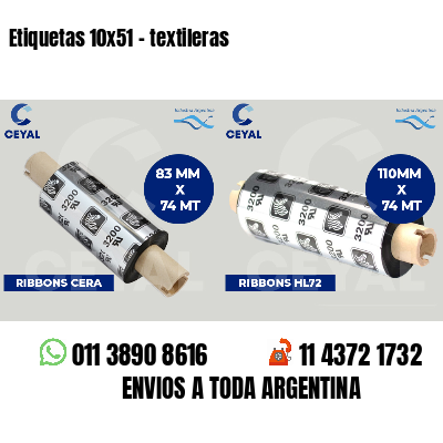 Etiquetas 10x51 - textileras