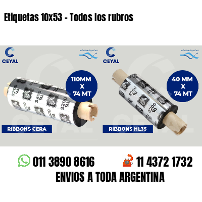 Etiquetas 10x53 - Todos los rubros